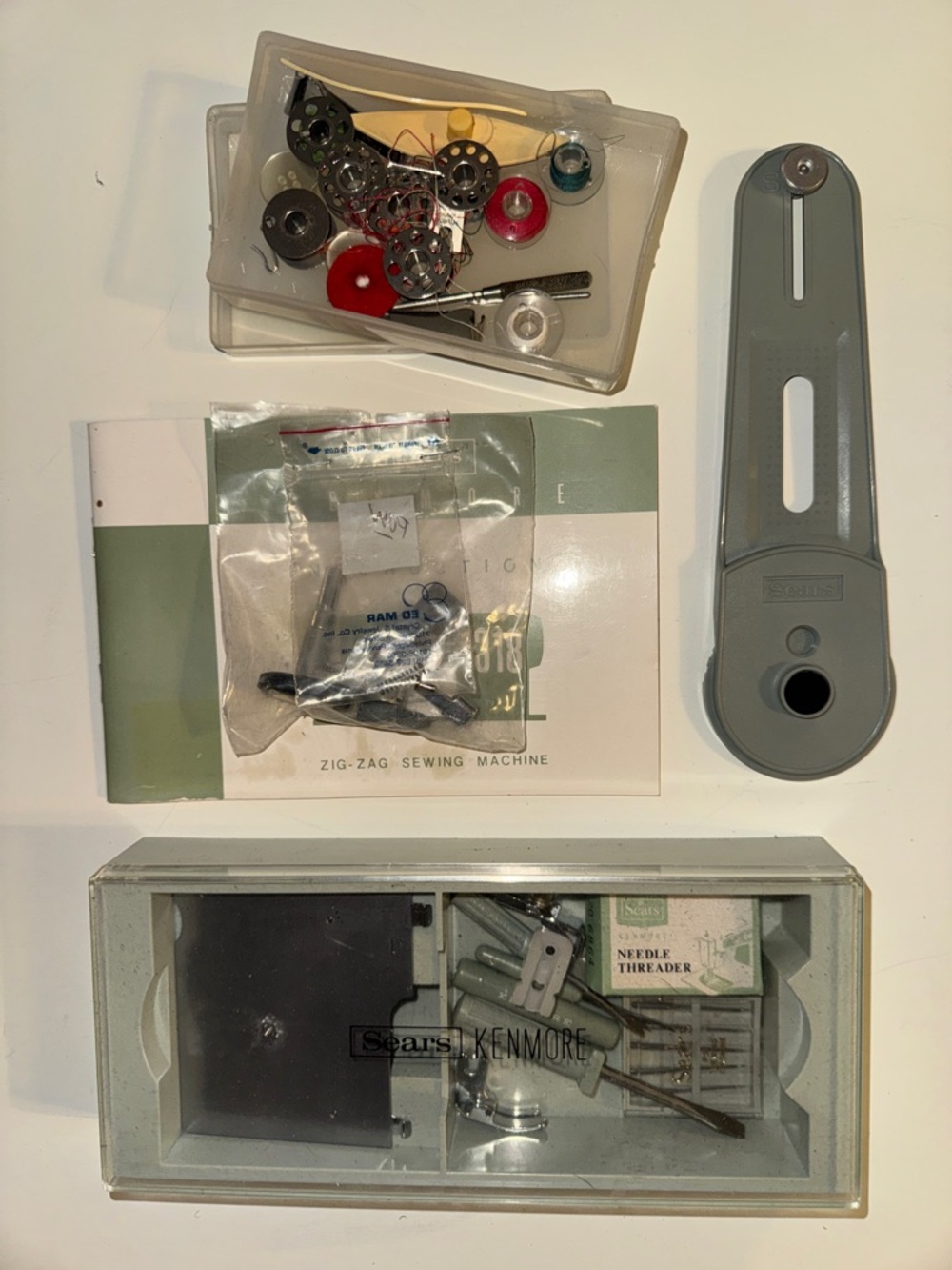 Vintage Sears Kenmore Zig Zag Sewing Machine Buttonholer Accessories Parts